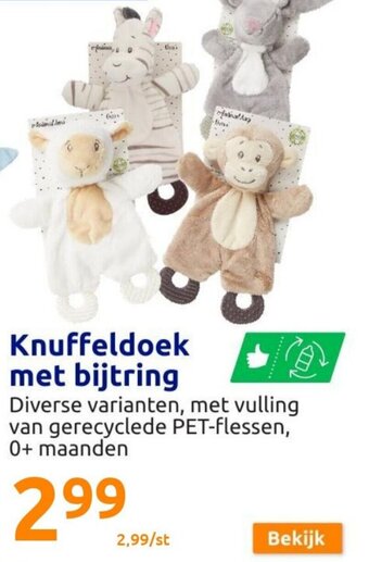 Action Knuffeldoek met bijtring aanbieding