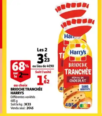 Auchan Brioche tranchee harrys 485g aanbieding