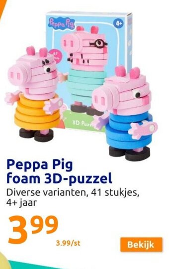 Action Peppa Pig foam 3D-puzzel aanbieding