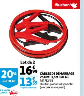 Cables de demarrage 25MM 3,5m 350A