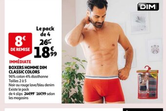 Auchan Boxers homme dim classic colors aanbieding