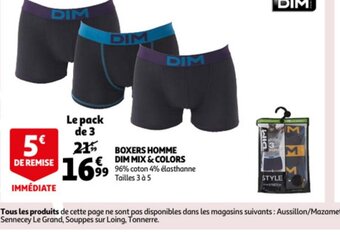 Auchan Boxers homme dim mix & colors aanbieding