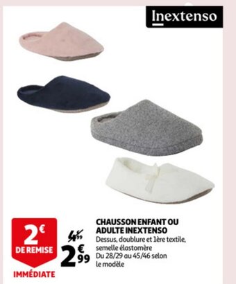 Auchan Chausson enfant ou adulte inextenso aanbieding