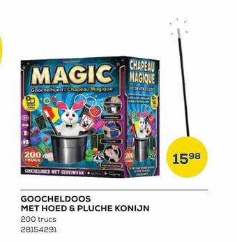 Goocheldoos met hoed & pluche konijn