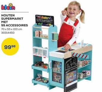Houten supermarkt met 55 accessoires
