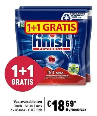 Vaatwastabletten finish.