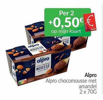 Intermarché Alpro chocomousse met amandel aanbieding