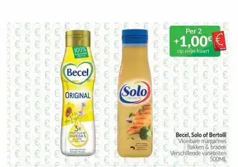 Intermarché Becel, solo of bertolli vloeibare margarines bakken & braden aanbieding
