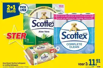 Makro Assortiment scottex toiletpapier en vochtig toiletpapier aanbieding