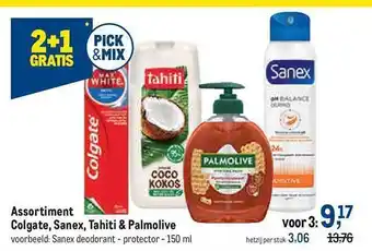 Assortiment colgate, sanex, tahiti & palmolive