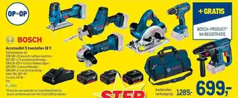Makro Bosch accutoolkit 5 toestellen 18v aanbieding