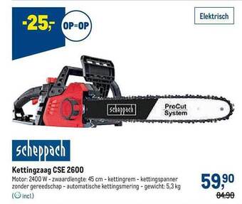Makro Scheppach kettingzaag aanbieding