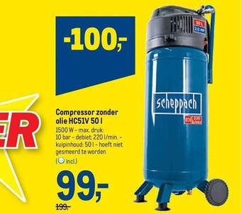 Makro Compressor zonder olie aanbieding
