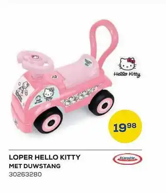 Loper hello kitty met duwstang