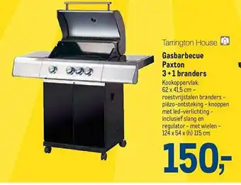 Makro Tarrington house gasbarbecue paxton 3 +1 branders aanbieding