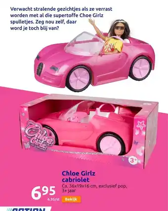 Action Chloe Girlz Cabriolet Ca. 36x19x16 cm, Exclusief Pop, 3+ Jaar aanbieding