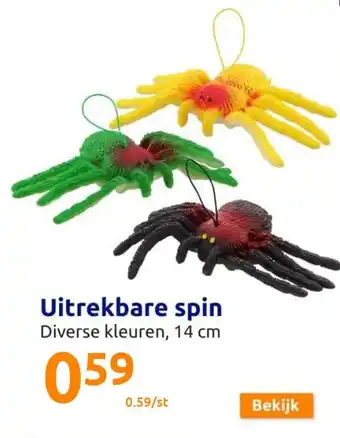 Action Uitrekbare Spin Diverse Kleuren, 14 cm aanbieding