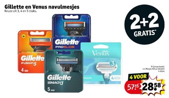 Kruidvat Gillette en Venus Navulmesjes Keuze uit 3,4 en 5 stuks aanbieding