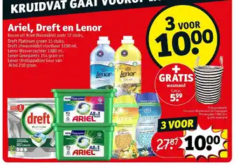 Kruidvat Ariel, Dreft en Lenor 210 gram aanbieding