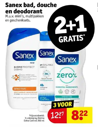 Kruidvat Sanex bad, douche en deodorant aanbieding