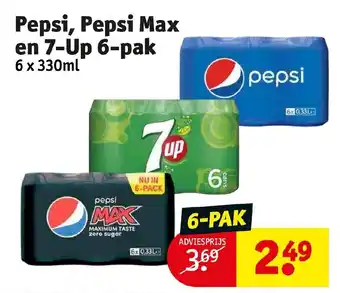 Kruidvat Pepsi, Pepsi Max en 7-up 6x330ML aanbieding