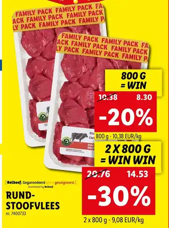Lidl Rundstoofvlees 800G nr. 7400733 aanbieding
