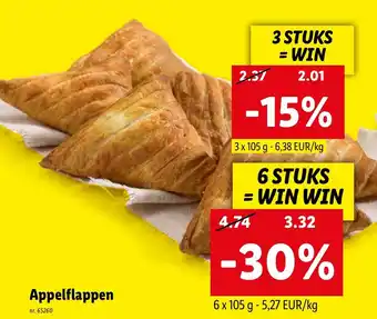 Lidl Appelflappen 3x105G nr. 65260 aanbieding