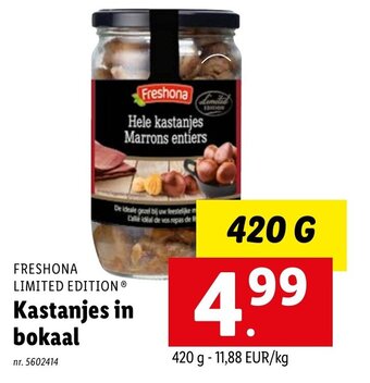 Lidl Freshona kastanjes in bokaas 420G nr. 5602414 aanbieding