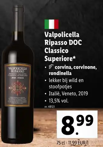 Valpolicella Ripasso DOC Classico Superiore 75CL nr. 48121