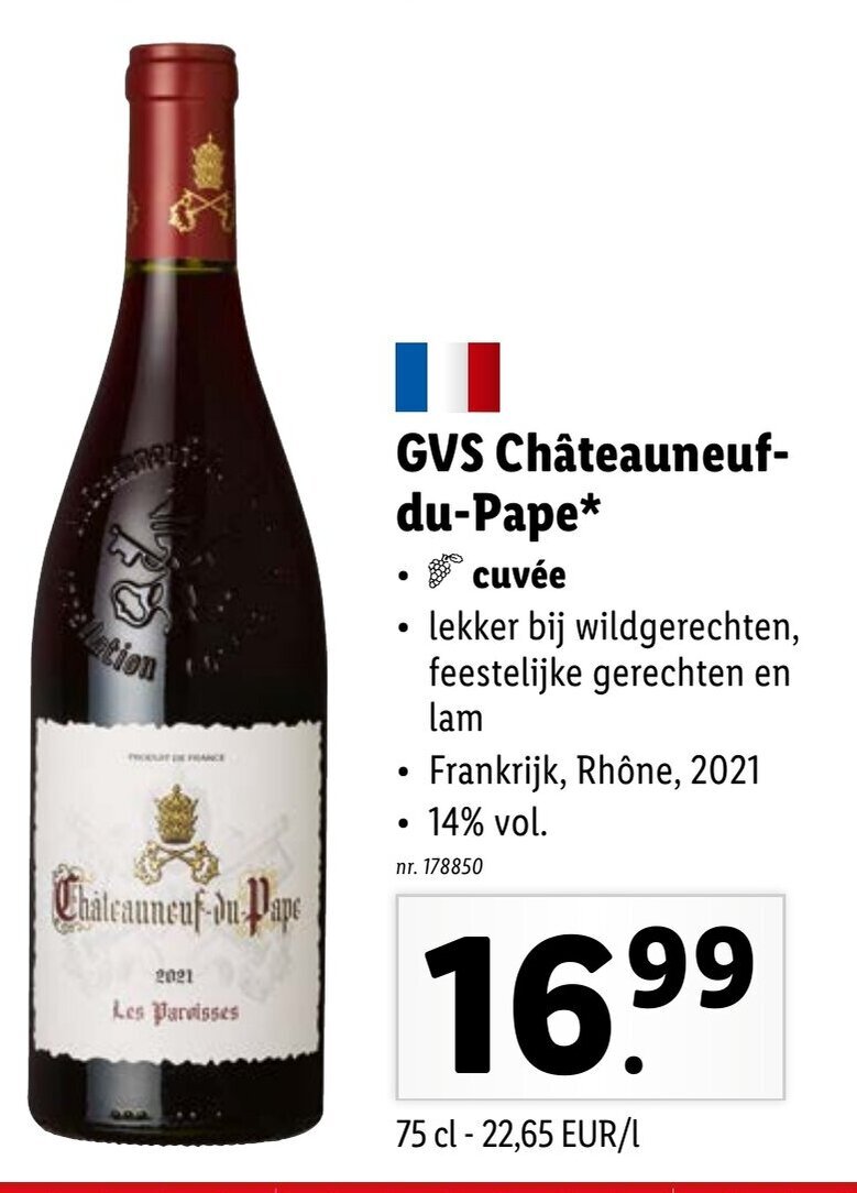 GVS ChateauneufduPape 75CL nr. 178850 promotie bij Lidl