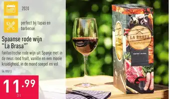 ALDI Spaanse rode wijn "La Brasa" 3 L aanbieding