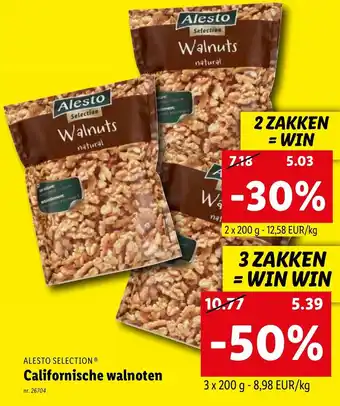 Lidl Alesto californische walnoten 2x200G nr. 26704 aanbieding