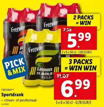 Lidl Freeway sportdrank citroen 2x6x50CL nr. 87058 aanbieding