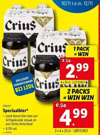 Lidl Crius speciaalbier 4x33CL nr. 7406342 aanbieding