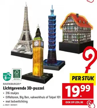 Lidl Ravensburger lichtgevende 3D-puzzel nr. 390571 aanbieding