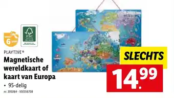 Lidl Playtive Junior magnetishe wereldkaart of kaart van Europa 95-delig nr. 393064-100356708 aanbieding