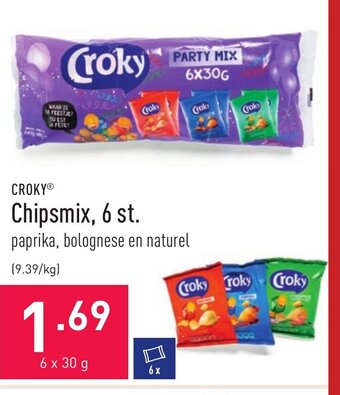 ALDI Croky chipsmix 6 x 30 g aanbieding