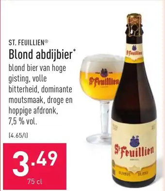 ALDI Blond adbijbier 75 cl aanbieding
