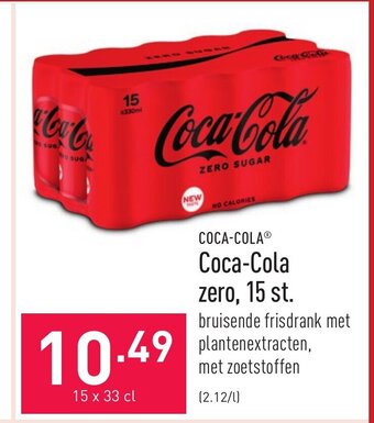 ALDI Coca-cola zero 15 x 33 cl aanbieding