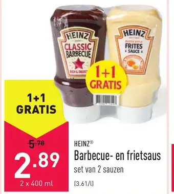 ALDI Heinz barbecue-en frietsaus 2 x 400 ml aanbieding