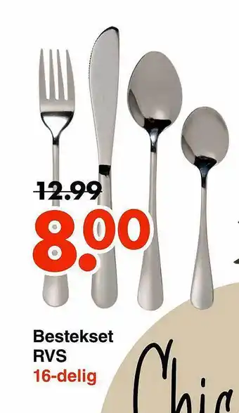 Wibra Bestekset rvs 16delig aanbieding