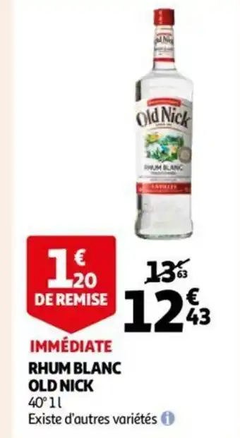 Auchan Old Nick rhum blanc 1L aanbieding