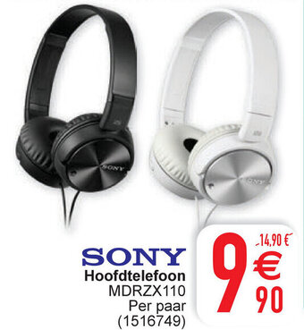 Cora Sony Hoofdtelefoon MDRZX110 aanbieding