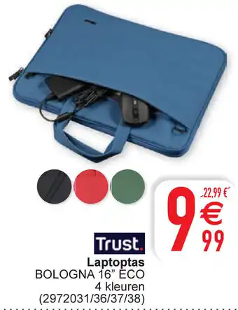 Cora Trust Laptoptas Bologna 16" ECO aanbieding