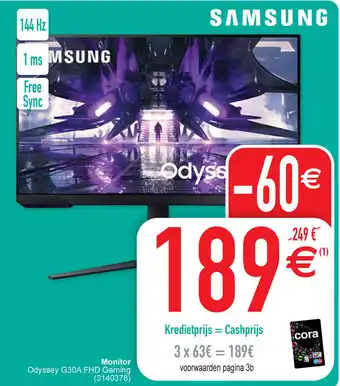 Cora Monitor Odyssey G30A FHD Gaming aanbieding