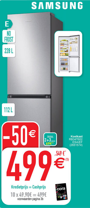 Cora Samsung Koelkast RB34T602 aanbieding