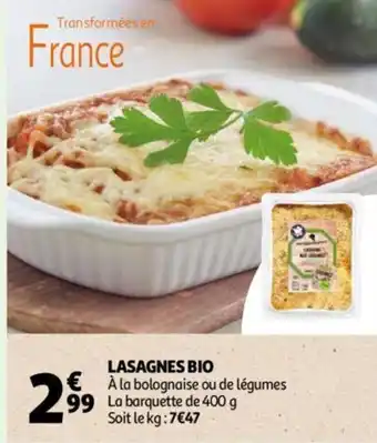 Auchan Lasagnes bio 400G aanbieding