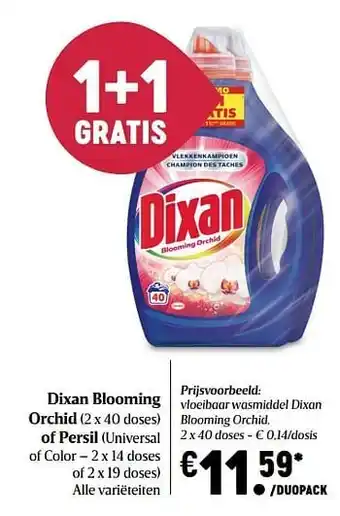 Delhaize Dixan blooming orchid of persil aanbieding