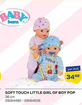 Soft touch little girl of boy pop 36 cm