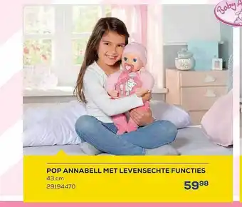 Pop annabell met levensechte functies 43 cm